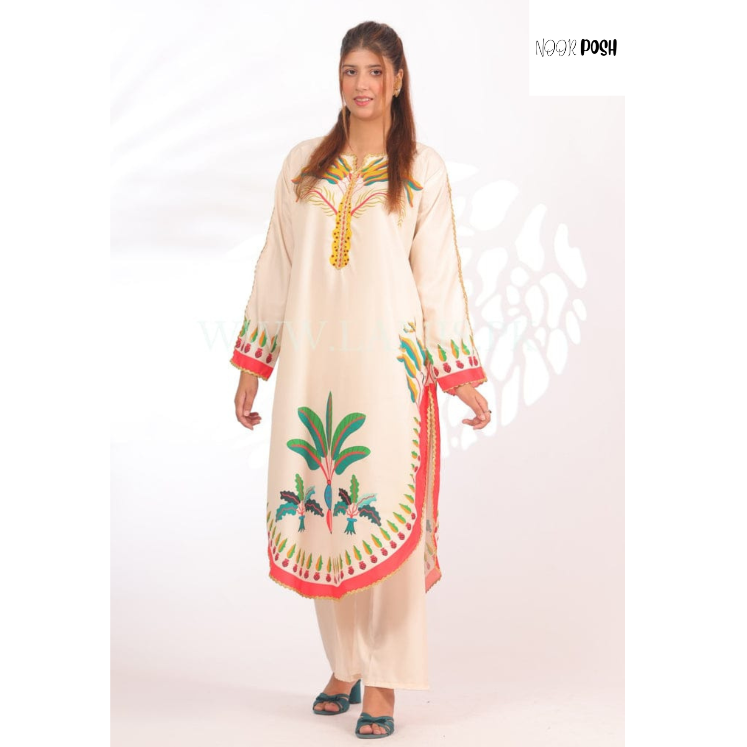 NEW PALM TREE FRONT AND BACK PRINTED SHIRT AND FLAPPER 2 PIECE