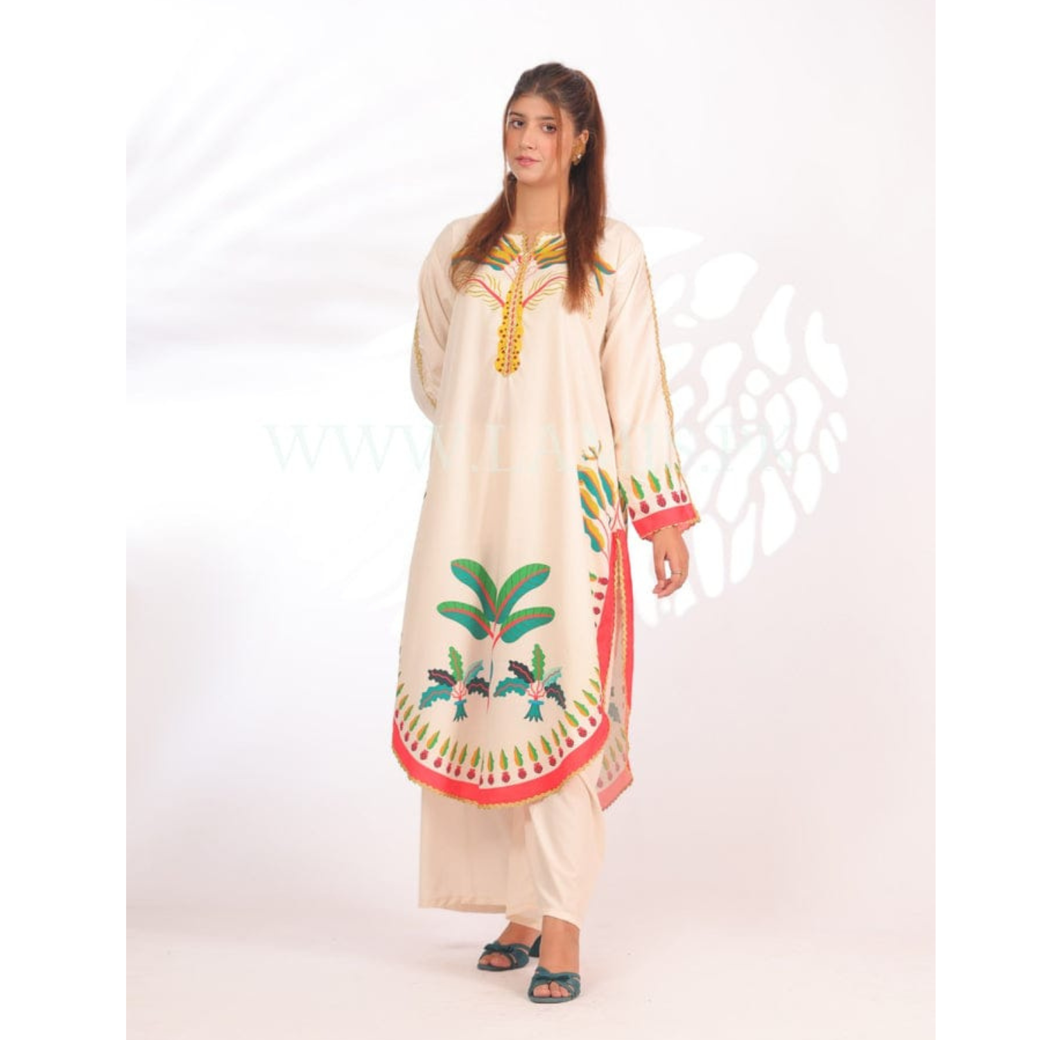 NEW PALM TREE FRONT AND BACK PRINTED SHIRT AND FLAPPER 2 PIECE