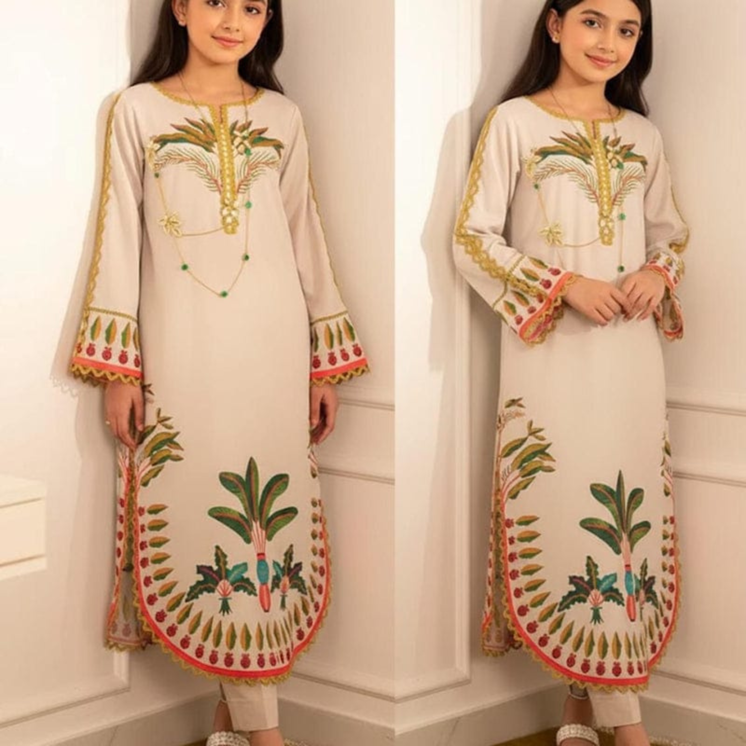 NEW PALM TREE FRONT AND BACK PRINTED SHIRT AND FLAPPER 2 PIECE